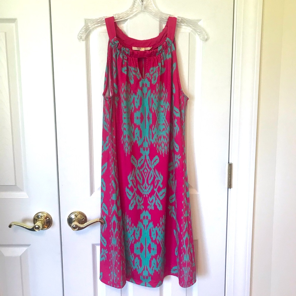 Aryeh Pink Tropical Patterned Dress
